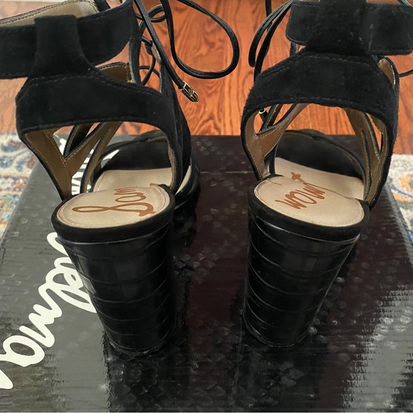 Black Suede Lace Up Sandal - Picture 4 of 5